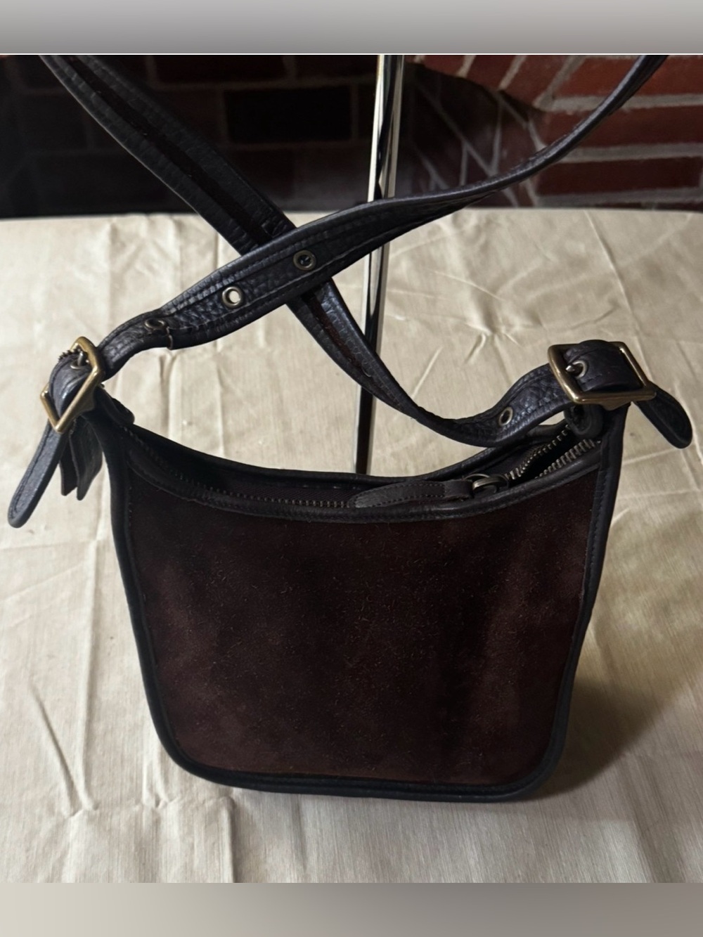 ✨VTG Coach Berkeley Zip 9011 Suede Janice Crossbody Mahogany-EXCELLENT✨